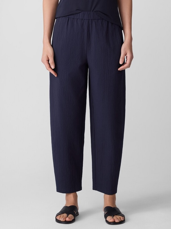 Eileen Fisher Pants - EILEEN FISHER Organic Cotton Pucker Lantern ankle Pant Nocturne navy XXS